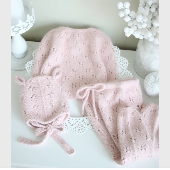 Angora knitted 3piece set - Picture 2 of 9